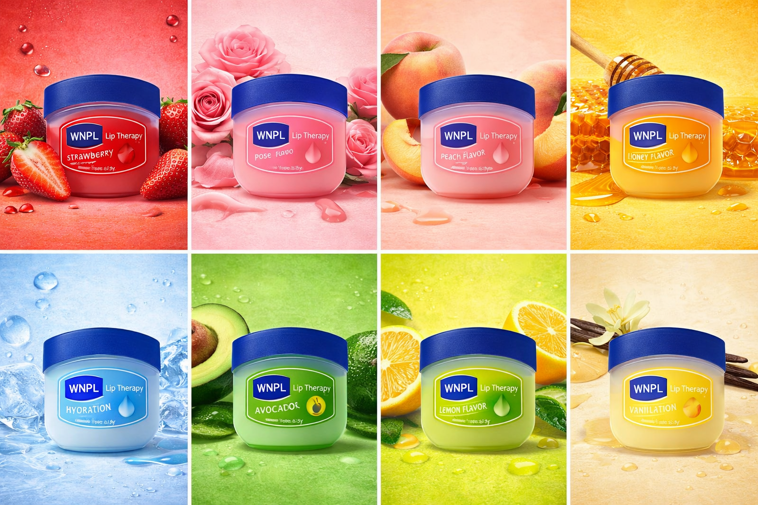 Бальзам для губ WNPL, увлажняющий и восстанавливающий, на выбор 8 шт