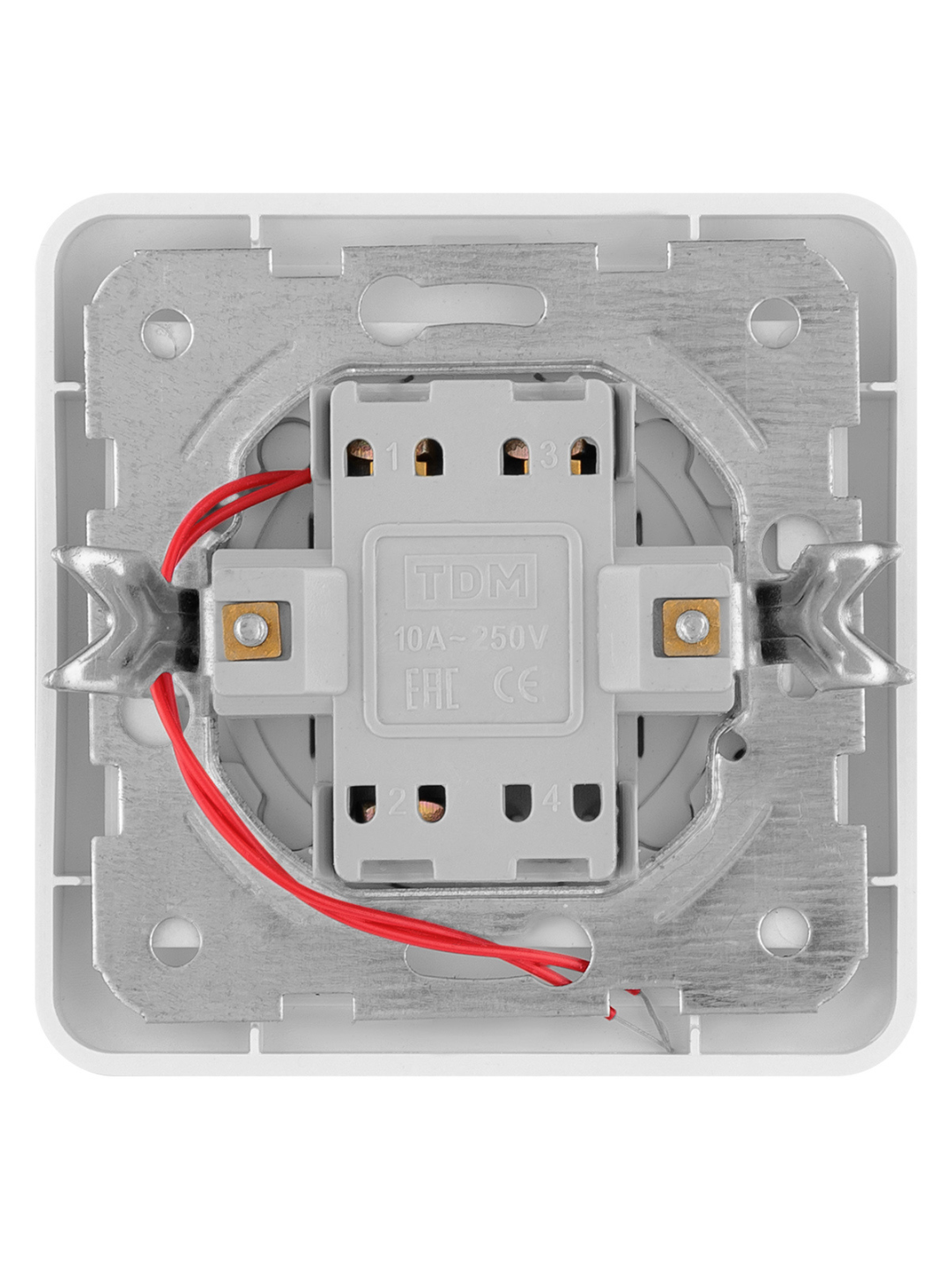 Выключатель 2-кл. с панелью 10А белый "Валдай" TDM SQ1804-0006 — фото 1