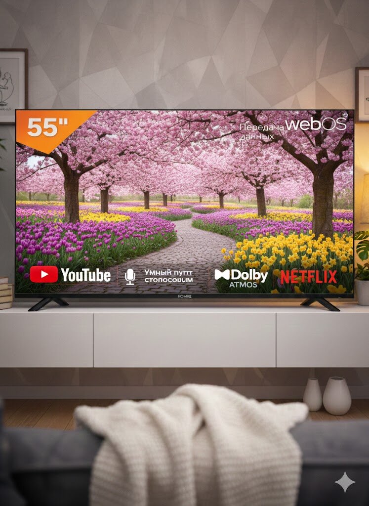 Телевизор Konig Led 55KUW-9000 Webos диагональ 55", разрешение 4К, с голосовым управлением
