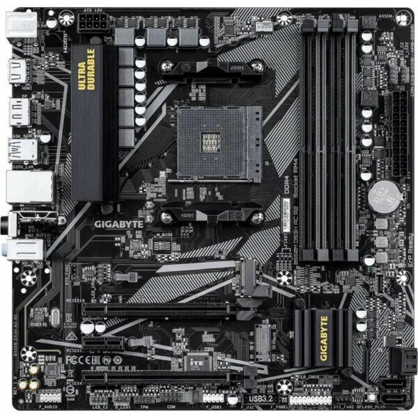 Материнская плата Gigabyte B550M DS3H AC R2, AM4, AMD B550, 4xDDR4, 4xSATA, 2xM.2, 1xPCIe 4.0 x16, 1xPCIe 3.0 x4, 1xPCIe 3.0 x1, 1xDP, 1xHDMI, 1x1Gb L