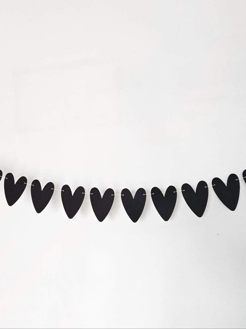 Гирлянда Адастра «Сердечки», черная, картон, 240 г/м²