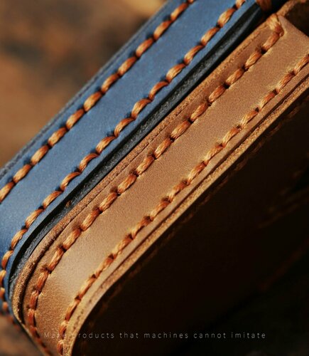 Изображение товара Чехол MyPads для автомобильного ключа Hyundai Tucson Staria Sonata Hybrid Nexo Nx4 Grand Santa Fe из натуральной кожи, синий