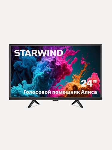 Изображение товара Телевизор Starwind SW-LED24SG304 24" LED, HD, черный, смарт ТВ, YaOS