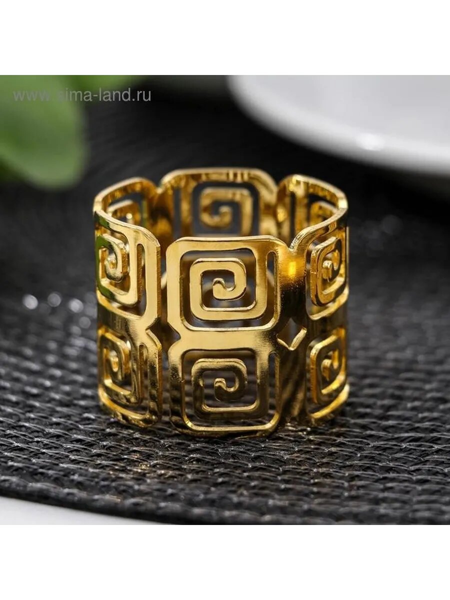 Элегантное золотое кольцо для салфеток