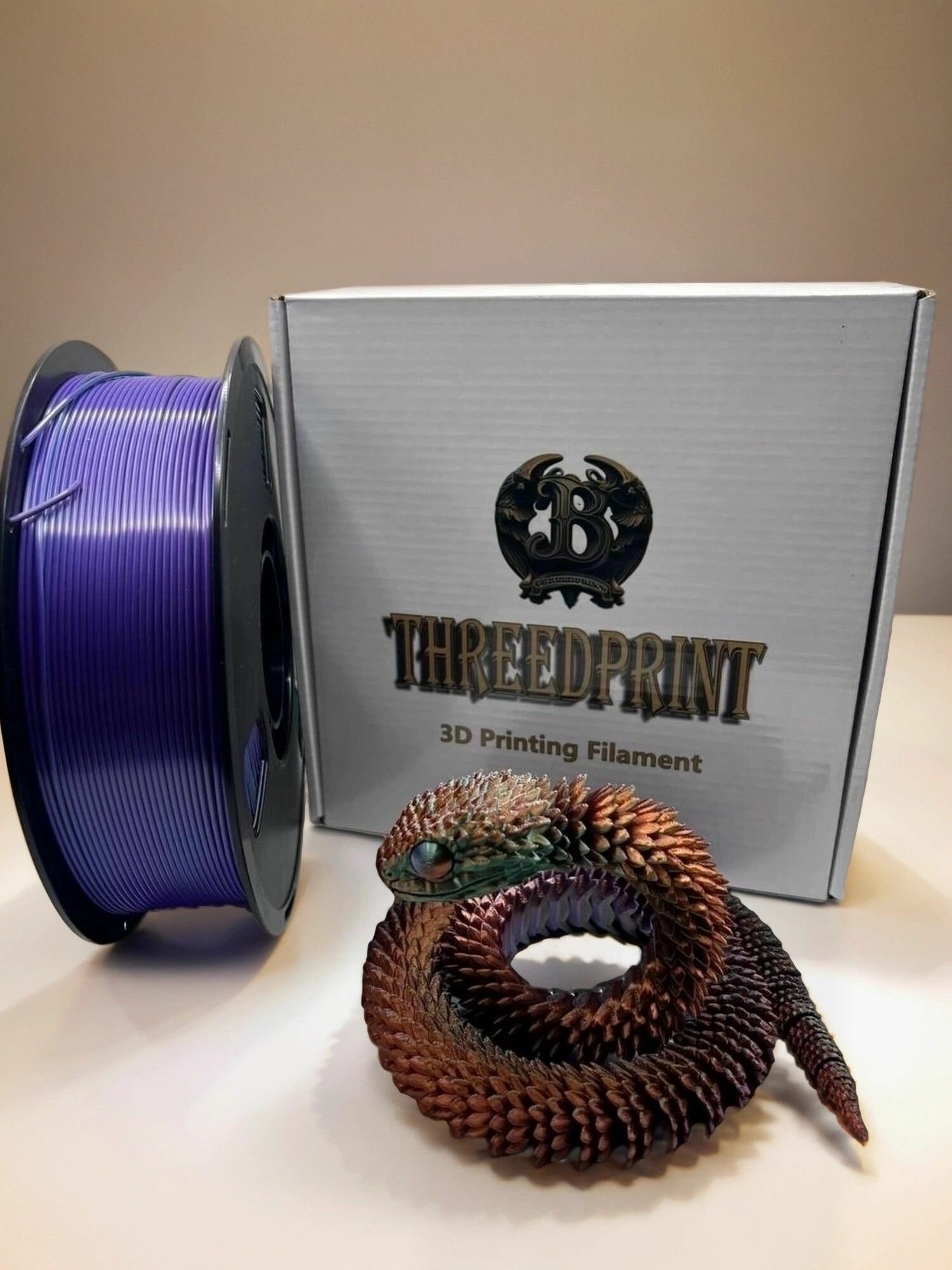 Пластик ThreeDprint PLA silk magic зелено-фиолетово-медный (Green Purple Copper) катушка нити 1.75 для печати на 3D принтере