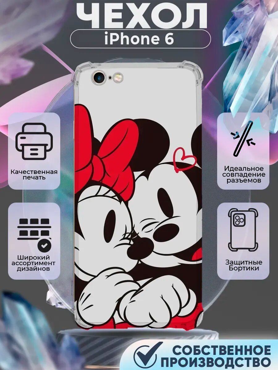 Чехол на IPHONE 6 с принтом микки и майки маус