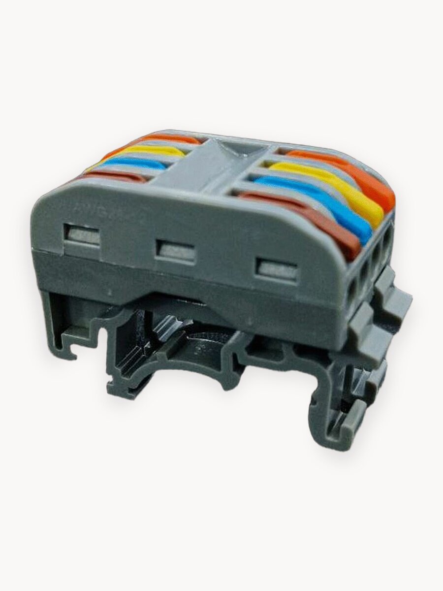 Клемма соединительная на дин рейку на 8 проводов нажимная