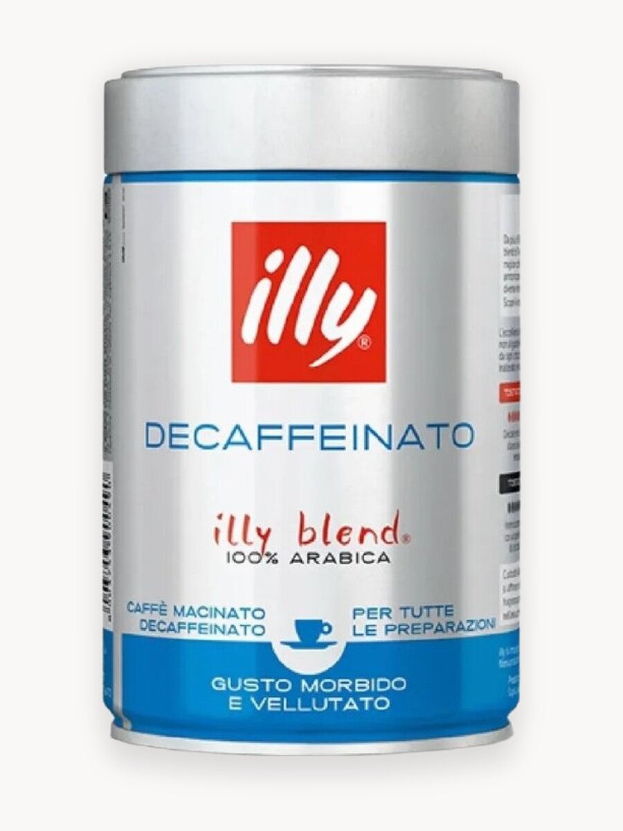 Кофе молотый illy DECAFFEINATO (DECAF) 250 гр. (Без кофеина)