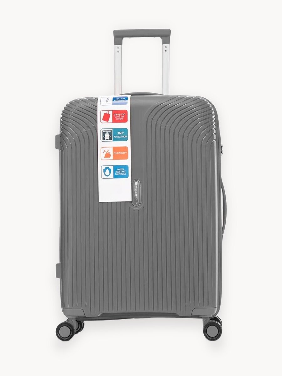 Чемодан Journey, 68 л, размер M, серый