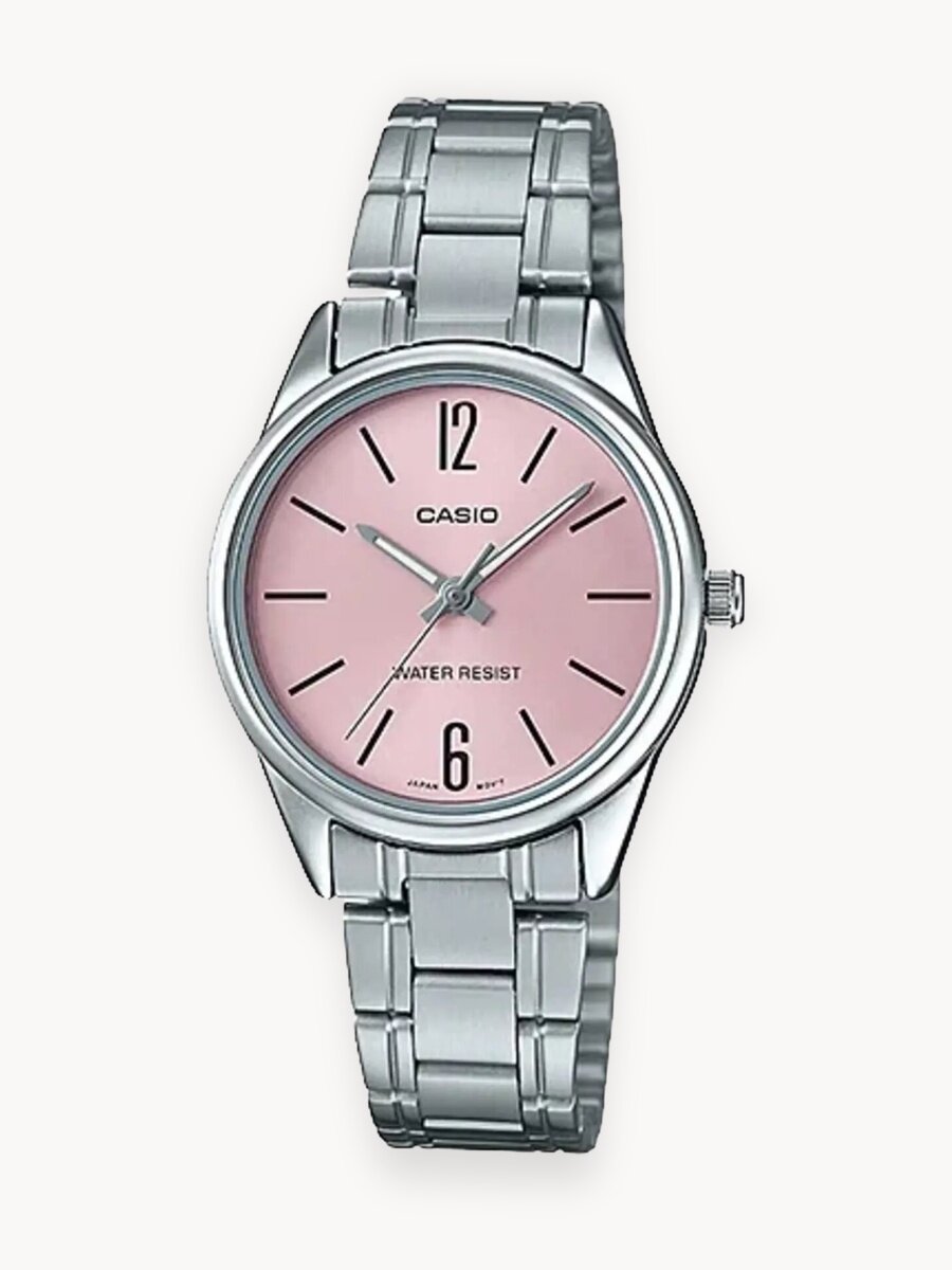 Наручные часы CASIO Классика, серебряный, розовый