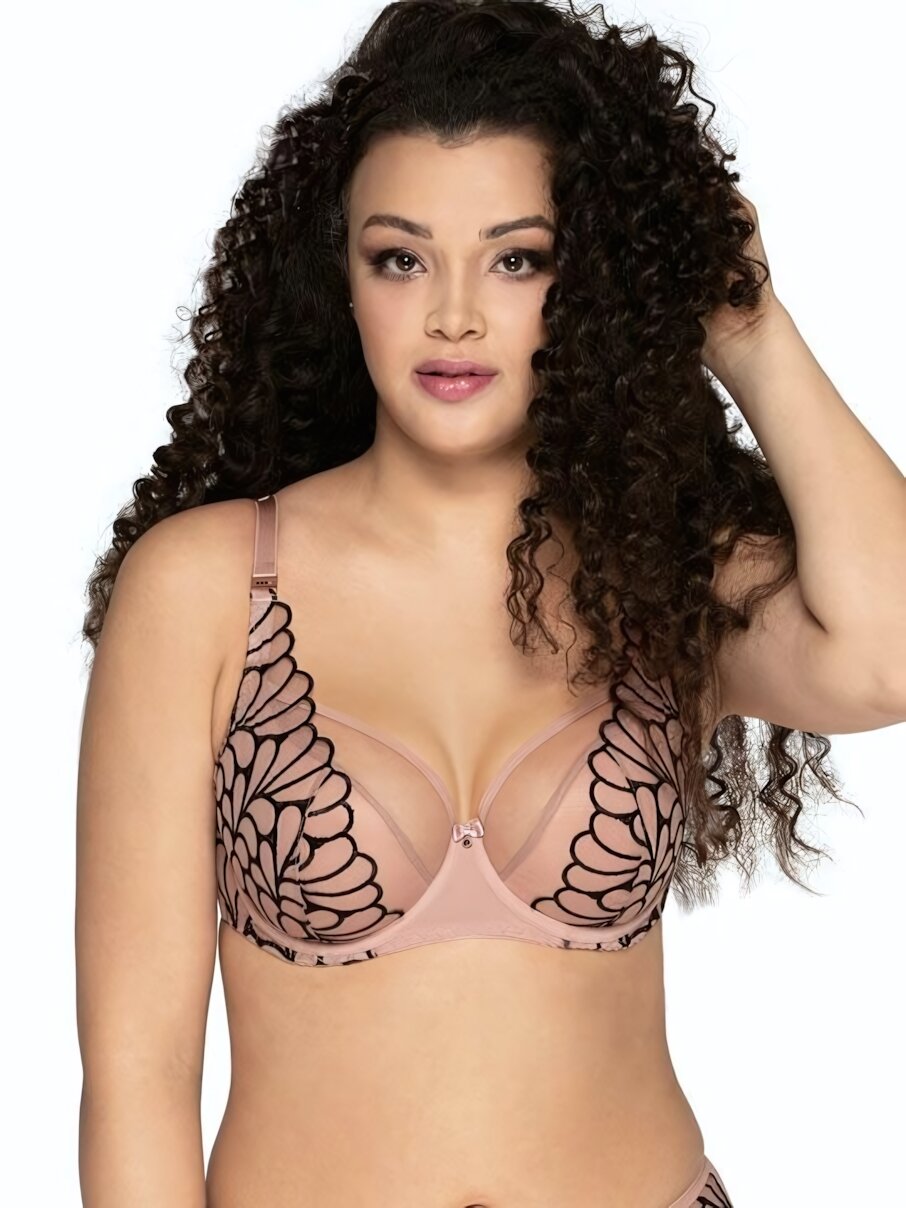 Бюстгальтер Бюстгальтер AVA с контрастной черной вышивкой