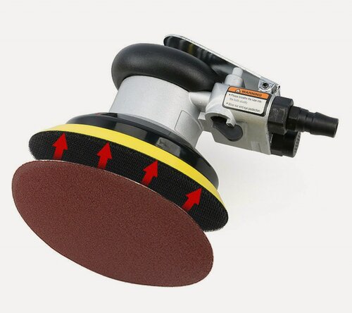 Изображение товара Пневматическая шлифовальная и полировальная машина MyPads с регулятором скорости и дисками 125/150 мм