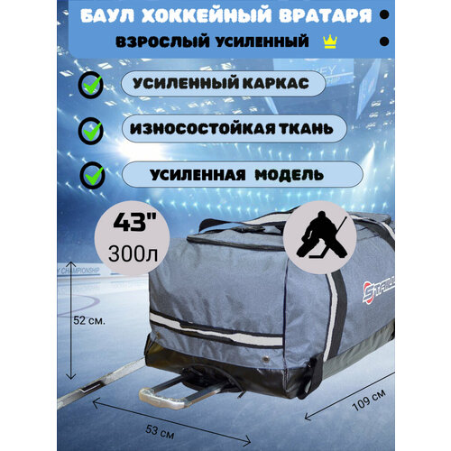Баул Staill Усиленный, для вратаря, хоккейный, размер 43 дюйма, серый