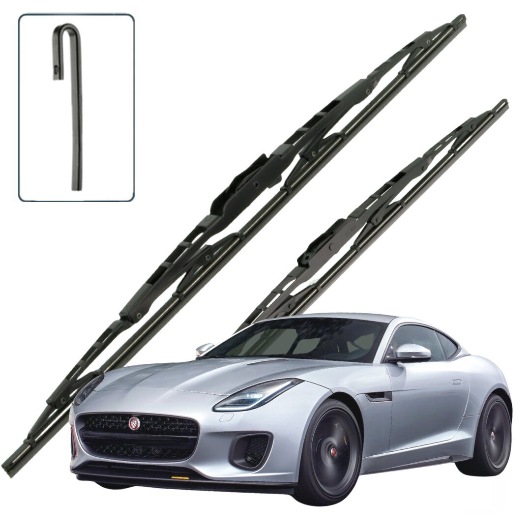 Дворники Jaguar F-Type (1) / Ягуар Ф-Тайп купе рест. 2017 / 2018 / 2019 Щетки стеклоочистителя каркасные для автомобиля 550мм-530мм к-т 2шт.