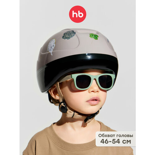 50003, Шлем велосипедный детский Happy Baby STONEHEAD защитный для роликов и самоката, обхват головы 46-54, серый