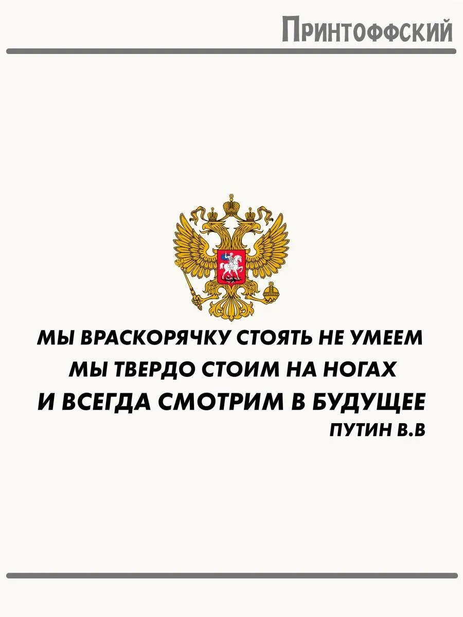 Термонаклейка для одежды и аксессуаров DTF-печать Путин Цитата