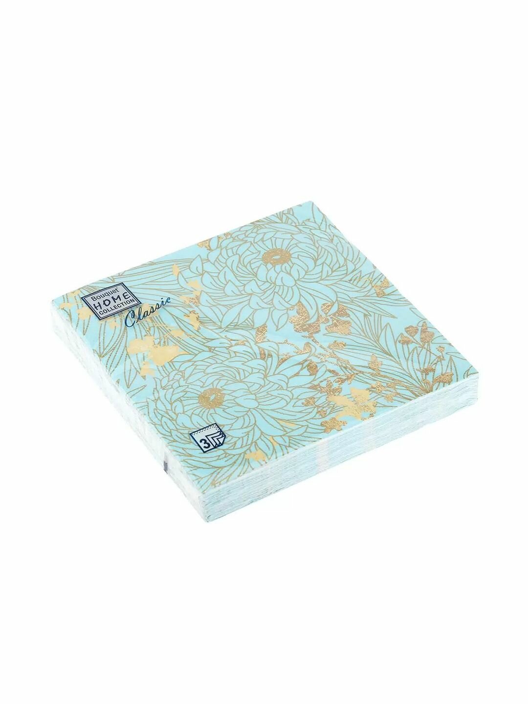 Салфетки бумажные трехслойные "Art Bouquet Home Collection" Золотые цветы Тиффани, 33х33 см, в пачке 20 штук