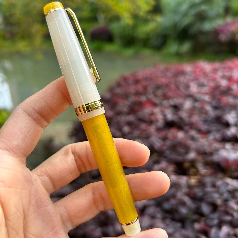 Перьевая ручка Jinhao Pocket Resin Long Knife с гибким пером, цвет шоколад, совместимая с наконечником Hongdian, EF, для практики каллиграфии студентами