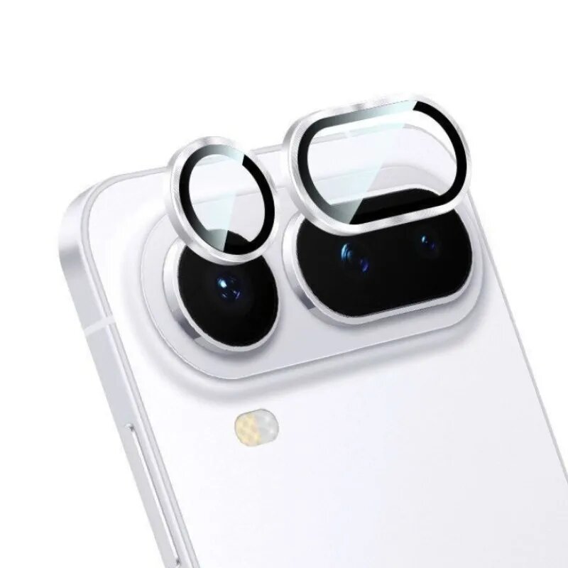 Защитное стекло для камеры Honor Magic8 Pro Air с металлическим кольцом и рамкой для точной установки