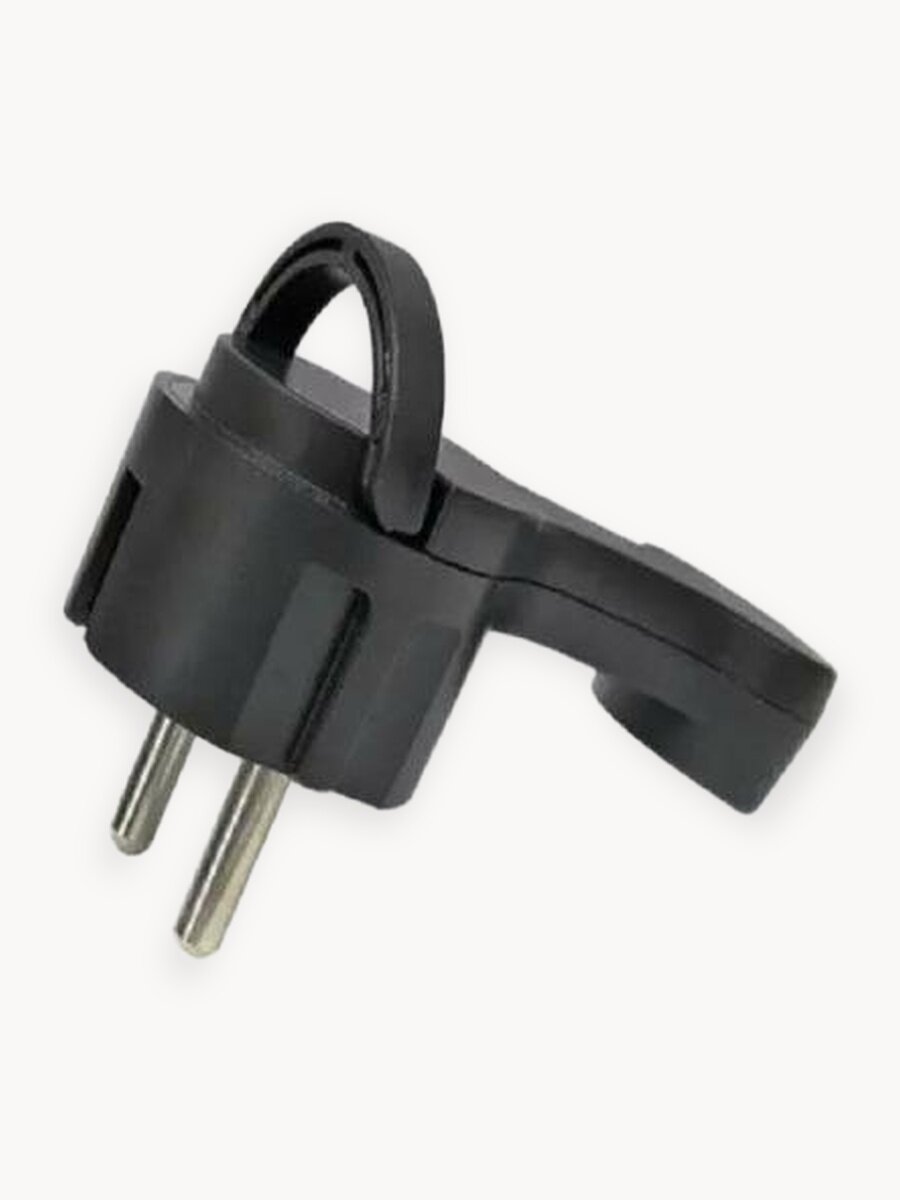 Ecola base Вилка угловая плоская "За шкаф" Черная с заземлением 16А 250V