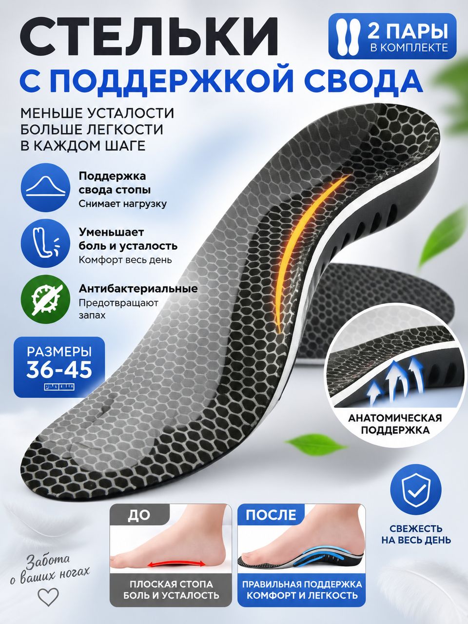 Стельки для обуви 4 шт