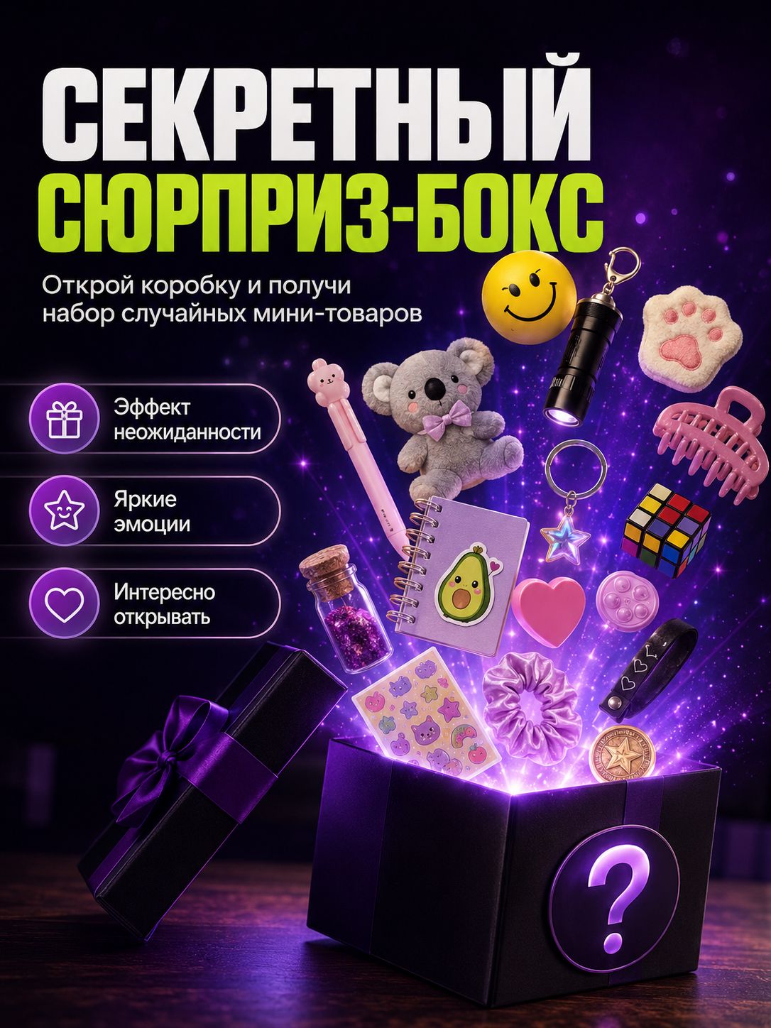 Секретный сюрприз-бокс с мини-товарами