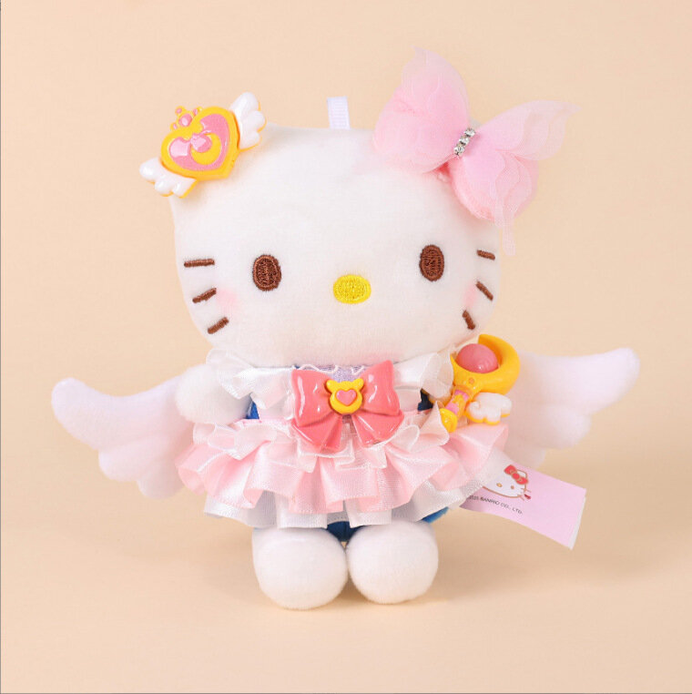 Оригинальный брелок Sanrio Hello Kitty, плюшевый кулон для рюкзака, 10 см, красивая девушка