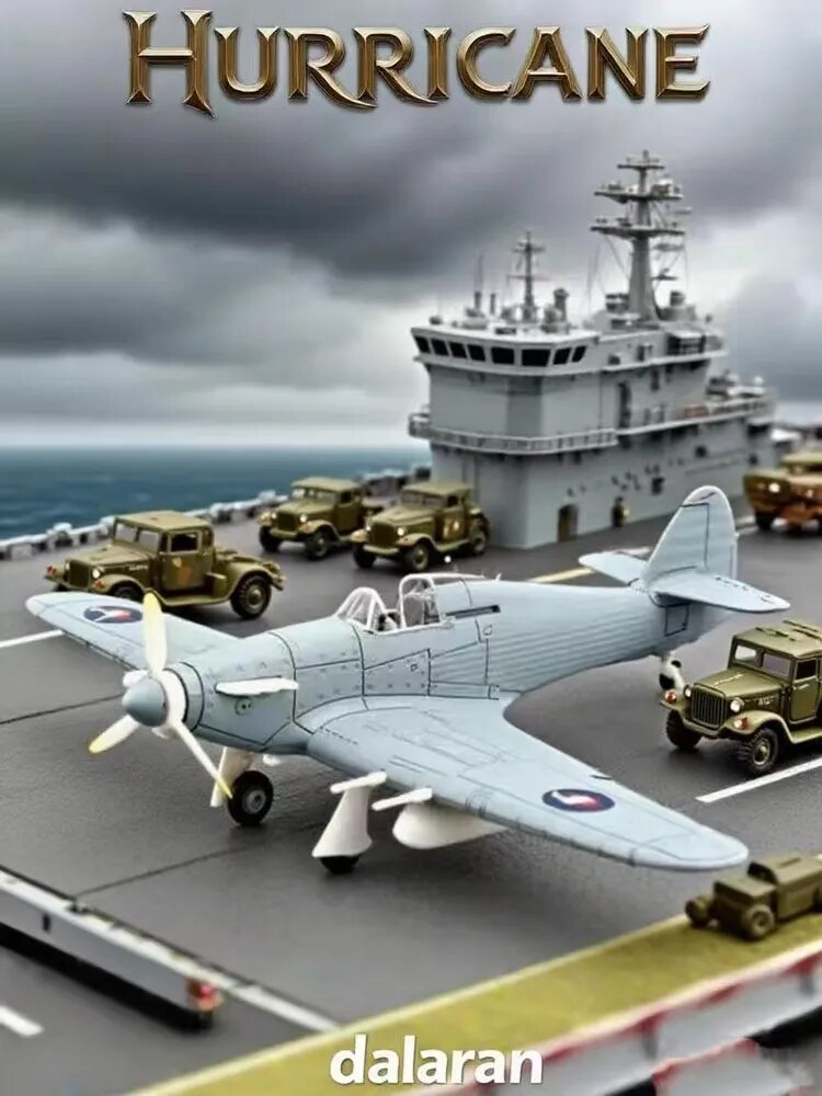 Модель самолета сборная Hurricane (харрикейн) 1/48 британская военная техника vs Ил-2, без клея, пластиковая, подарок ребенку, хобби - Dalaran