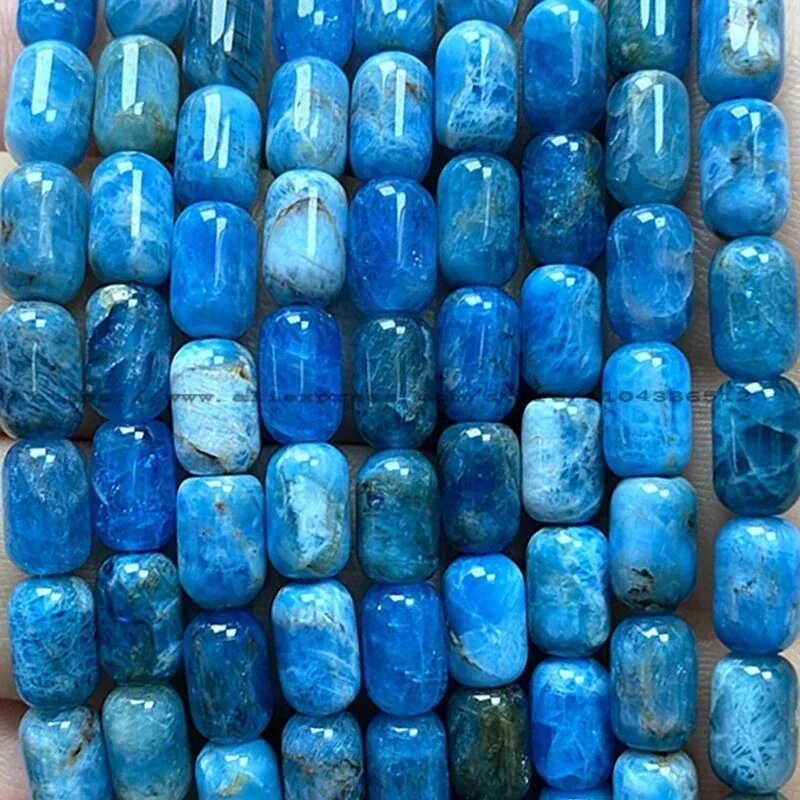 Бусины апатит бирюзовые 6x9 мм, 9-10 шт