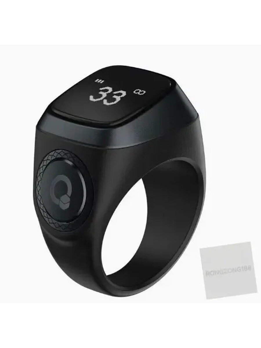 Цифровое кольцо Zikr Ring из металла, 18 мм, космический серый, стандартный вариант