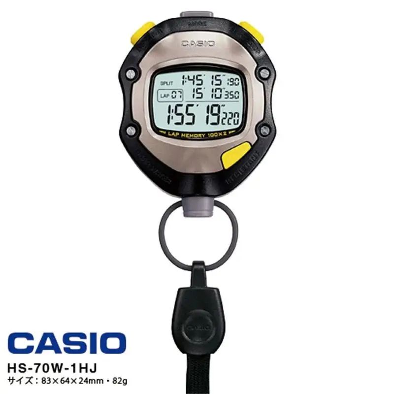 Секундомер Casio HS-70W-1 с памятью, будильником и таймером