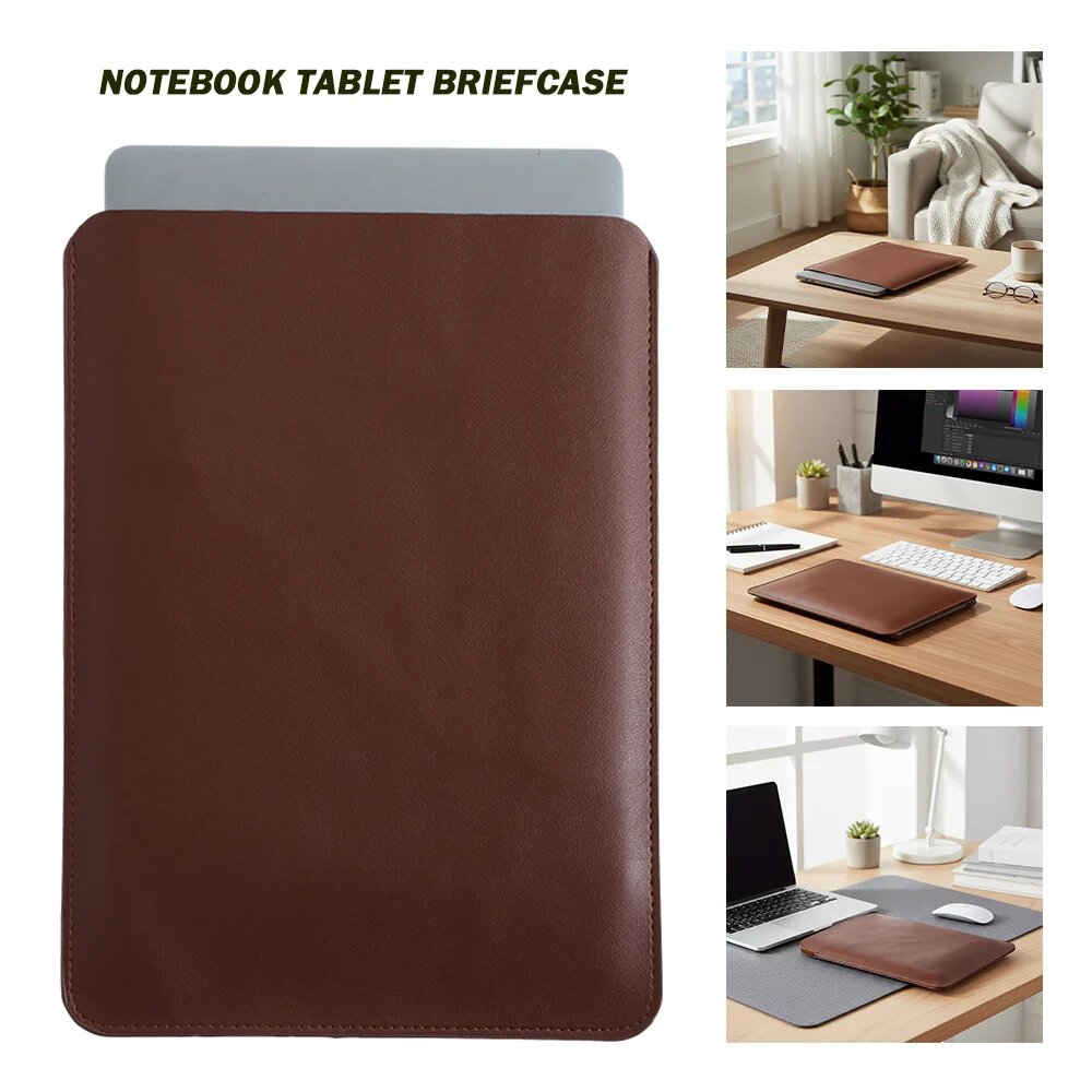 Чехол-портфель для ноутбука 13-15 дюймов из искусственной кожи Brown 13inch