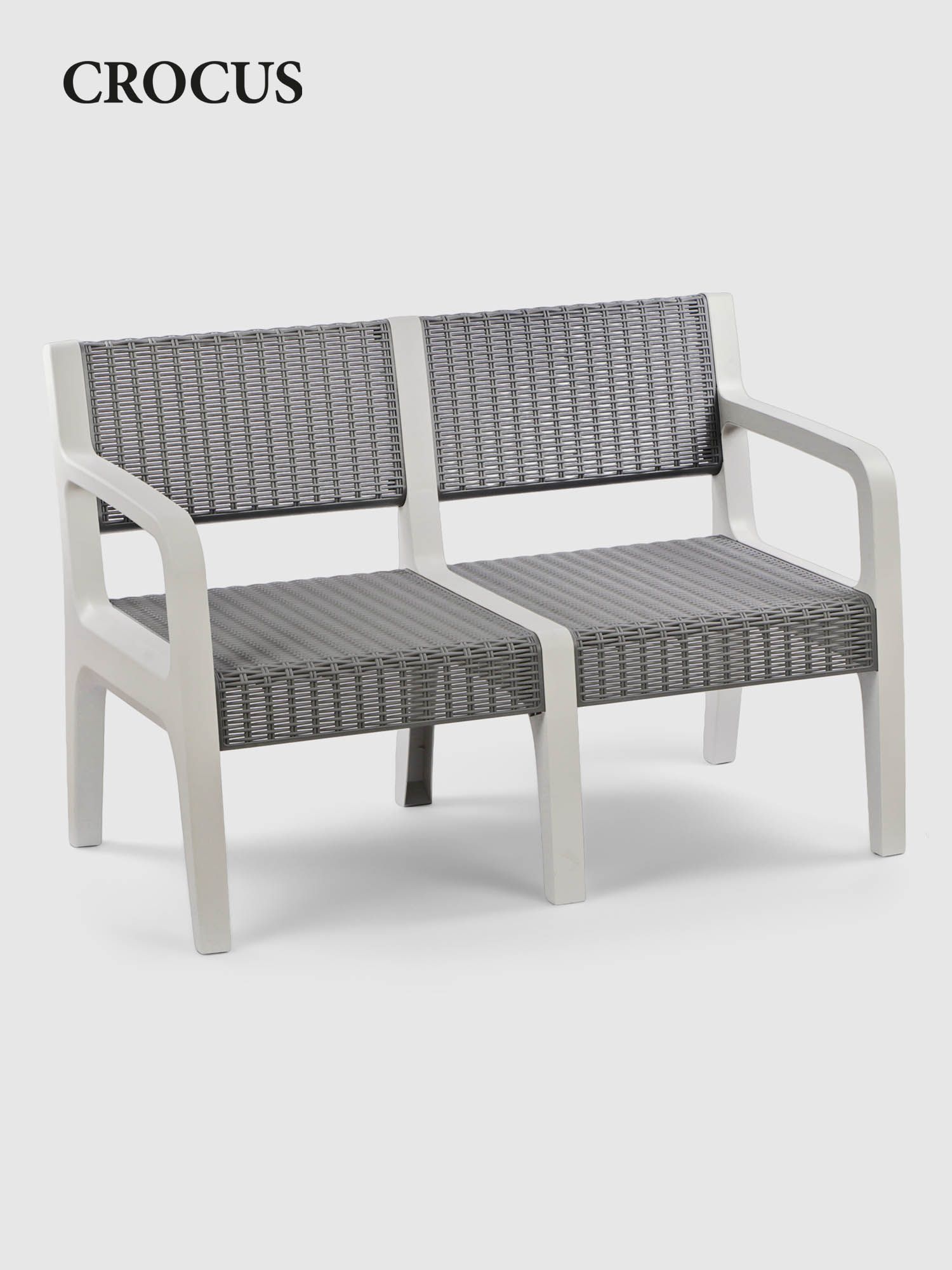 Скамья садовая Crocus OSC-R 02 двухместная серая 116х63х77,5 см