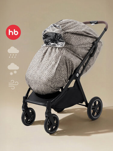 Изображение товара 40103, Дождевик для коляски Happy Baby, аксессуар для прогулочной коляски, всесезонный, черно-белый