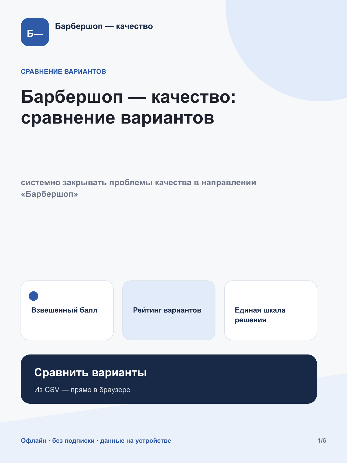 Барбершоп — качество: сравнение вариантов