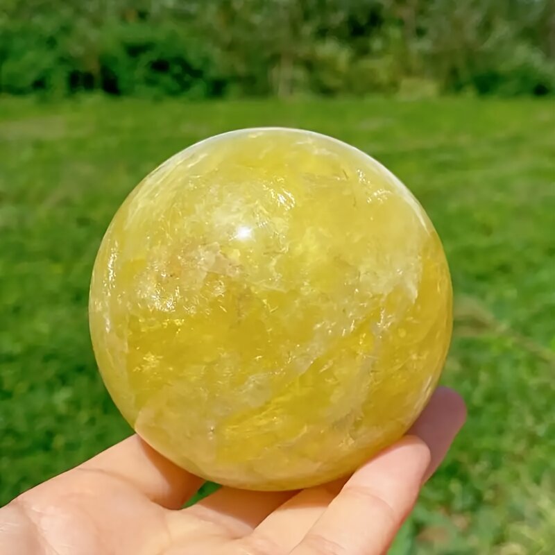 Сфера из натурального цитрина, лимонно-желтая, 5–6 см, 1 шт, декоративный шар для дома и подарка