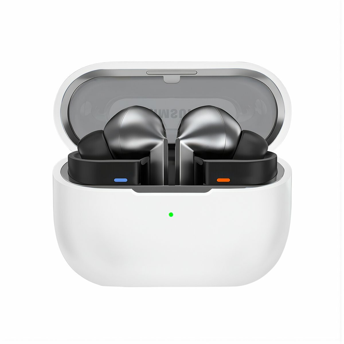 Силиконовый чехол для наушников Samsung Galaxy Buds 3 Buds 3 Pro Buds 3FE серый цвет с карабином защита от ударов
