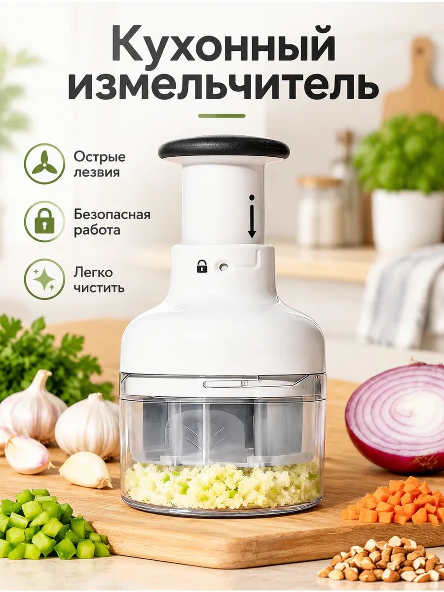 Ручной измельчитель лука, чеснока и овощей