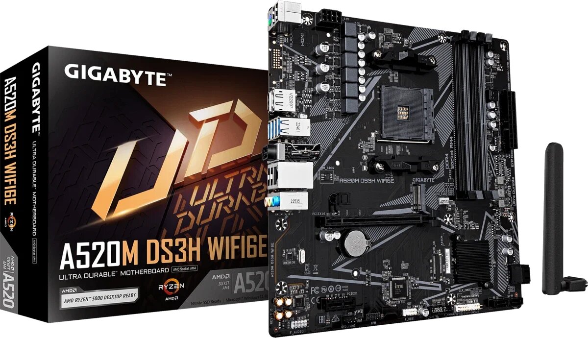 Материнская плата Gigabyte A520M DS3H WF6E Socket AM4, оригинал
