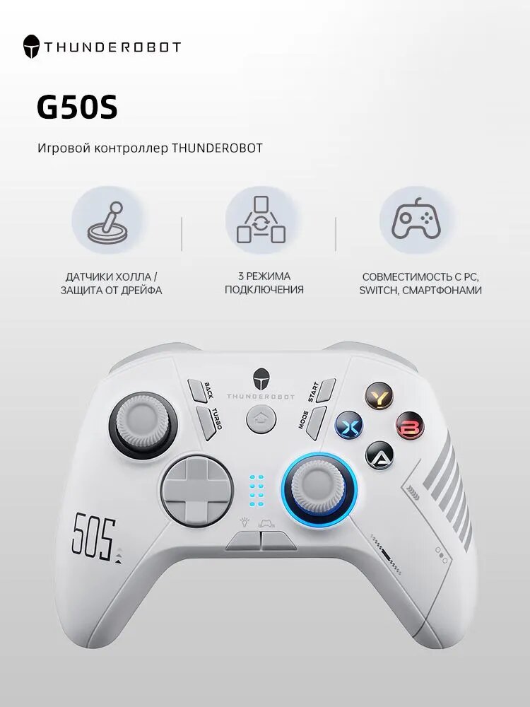 Thuderobot G50S Беспроводной геймпад белый ПК Android iOS Switch Steam Deck