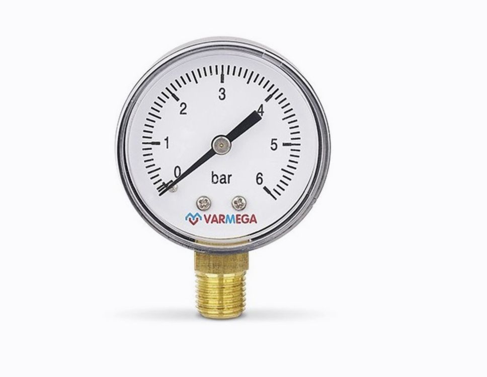 Манометр VARMEGA радиальный 50 мм, 6 бар, 1/4", VMMT10-500602