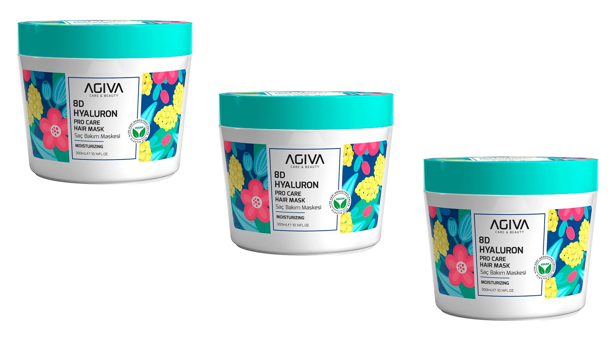 Маска Аgİva для волос 8d Hyoluron Pro Care, 300мл 3шт