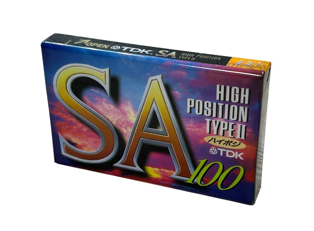 Аудиокассета TDK SA 100, 100-минутная, High Position TYPE II, Jewel Case