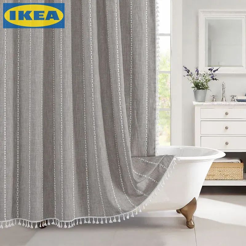 IKEA Штора для ванной 180x180 см серый