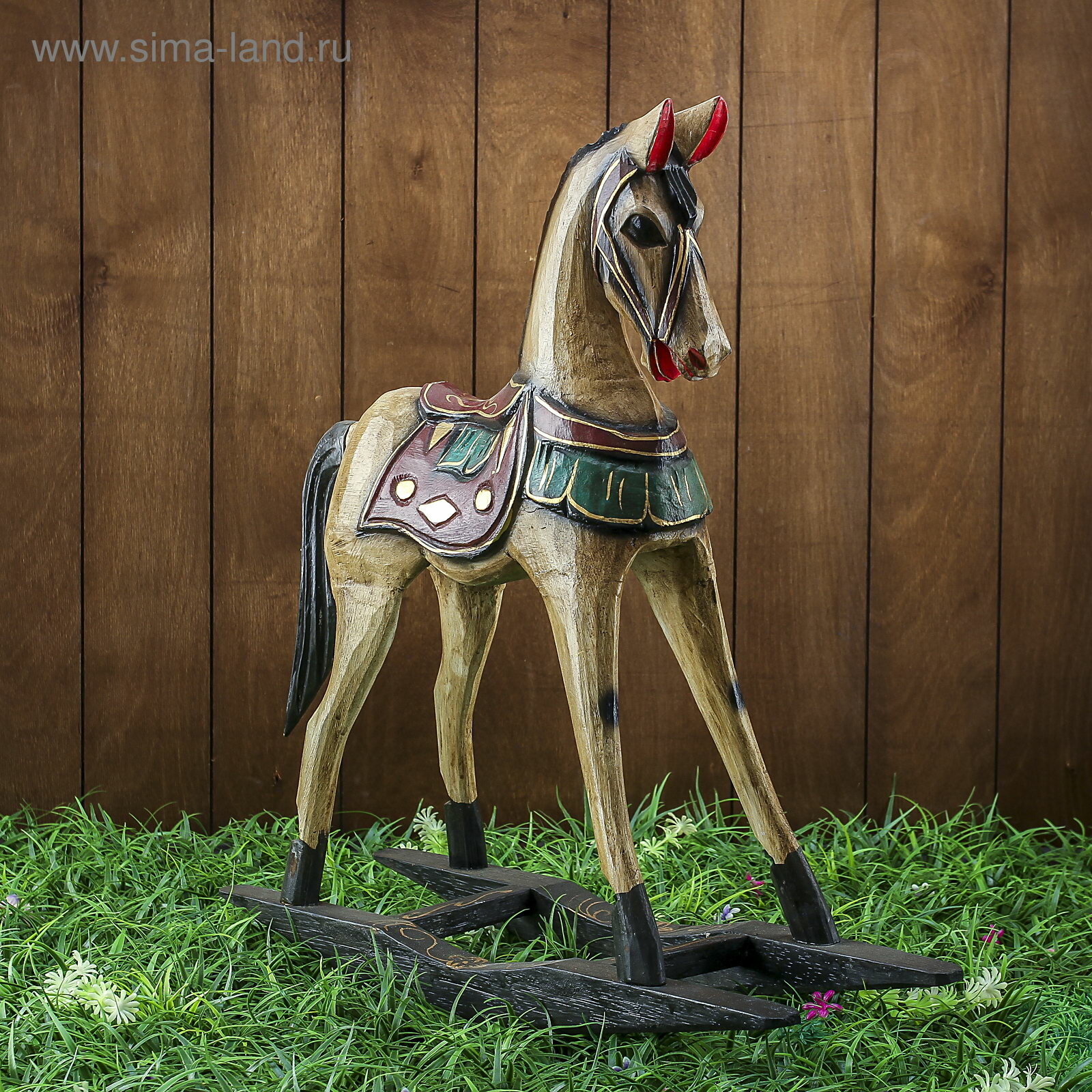 Сувенир "Лошадка качалка", 45x12x45 см, дерево, цвет: разноцветный