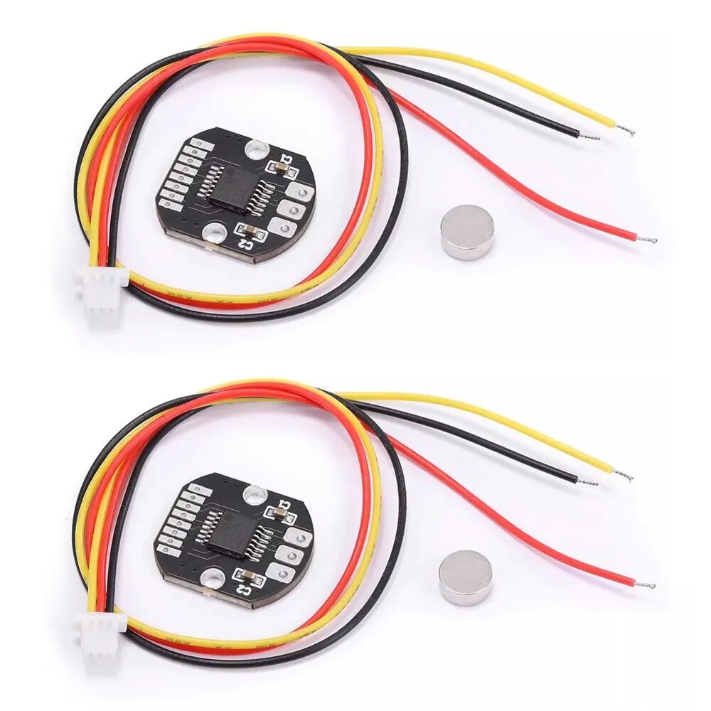 Набор 2 шт. "AS5048A" магнитный энкодер: PWM-выход, SPI/I2C интерфейс, 14-битная высокая точность для бесколлекторного мотора