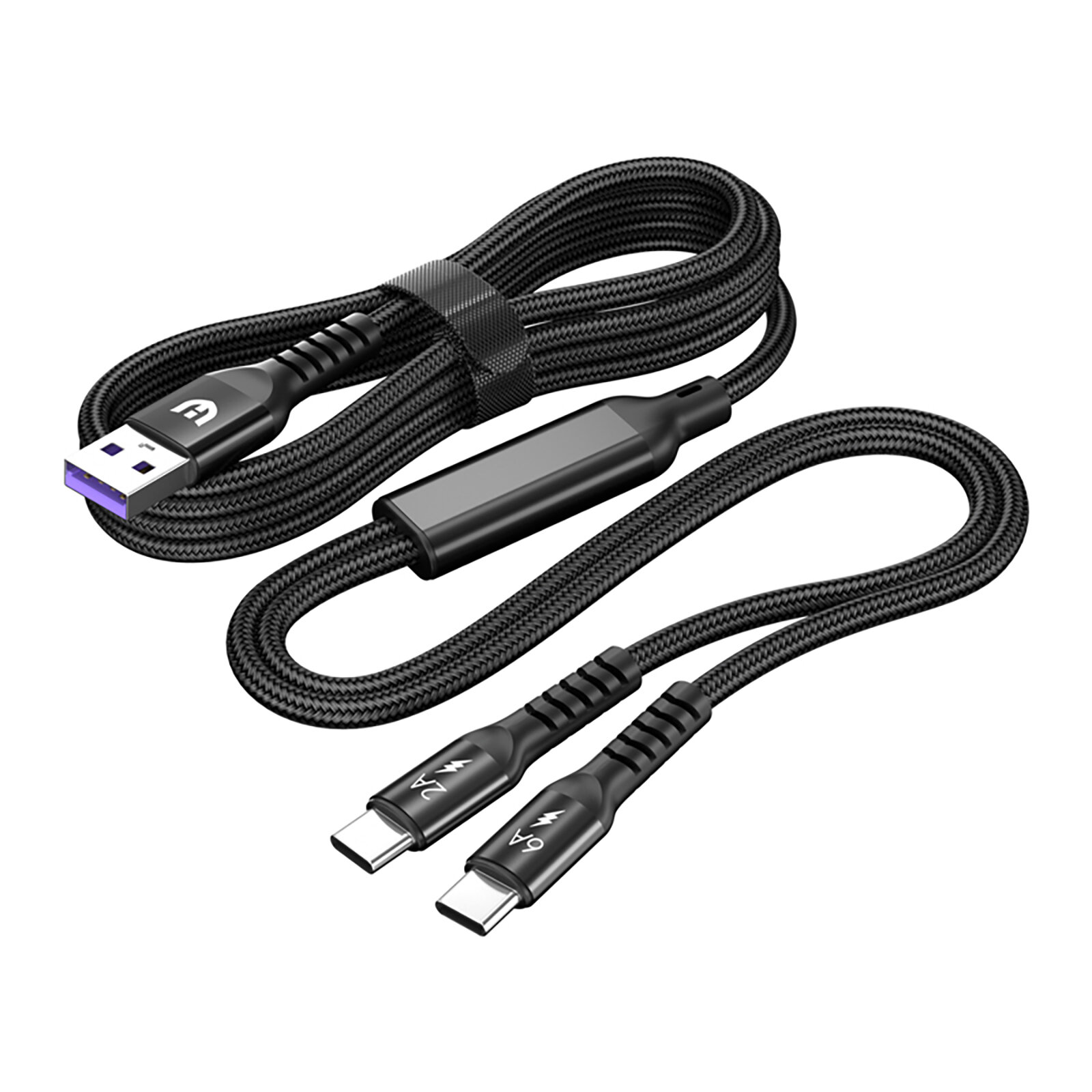Двойной кабель USB-C 2 в 1 с разветвителем и быстрой