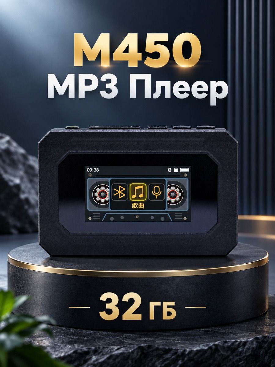 M450 MP3 Плеер С Экраном Oled, С Динамиком, Фм-Радио/ Запись/ Электронные Книги/ Просмотр Изображений/ Кнопочное Управление
