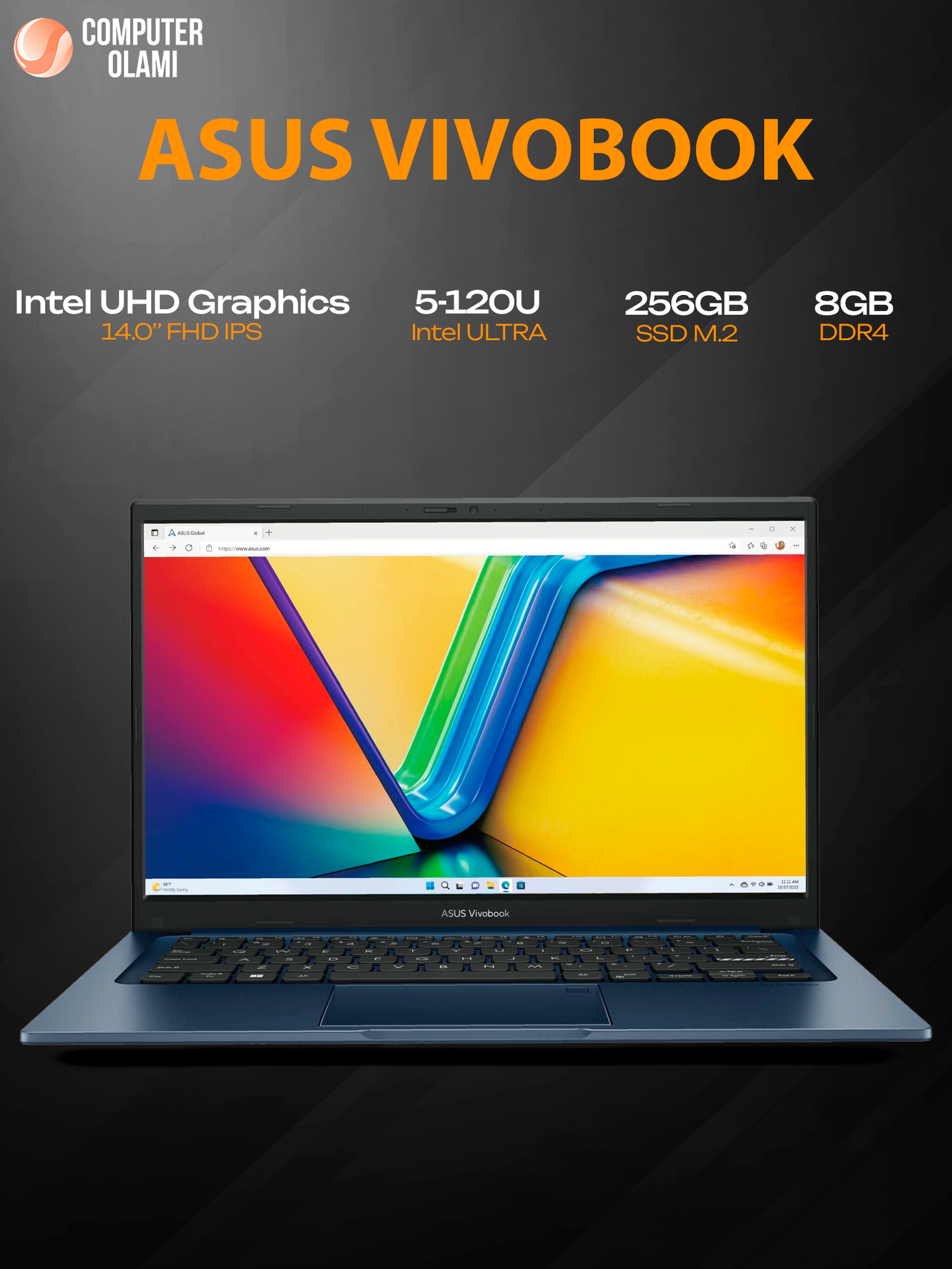 Ноутбук ASUS Vivobook X1404V I5-1334U 12GB 256GB 14" FHD W11 Home