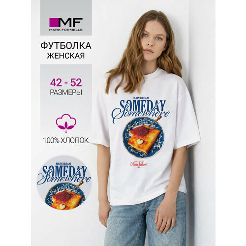 фото Футболка mark formelle для женщин, размер 164/170-84-90, белый